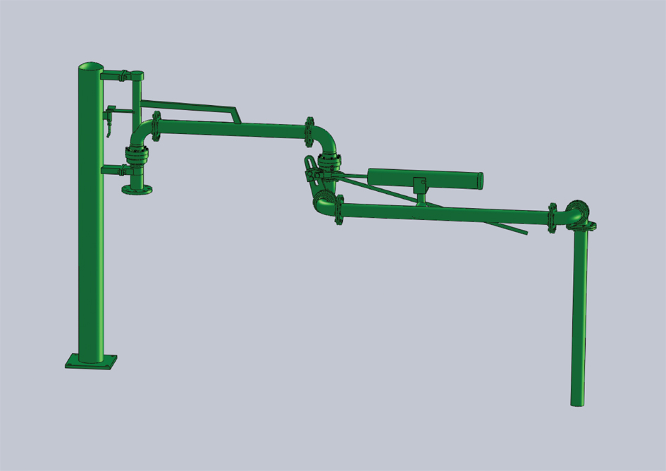 山東東營客戶定制采購的一批AL1402襯四氟頂部裝車鶴管已通過物流發往使用現場(1)